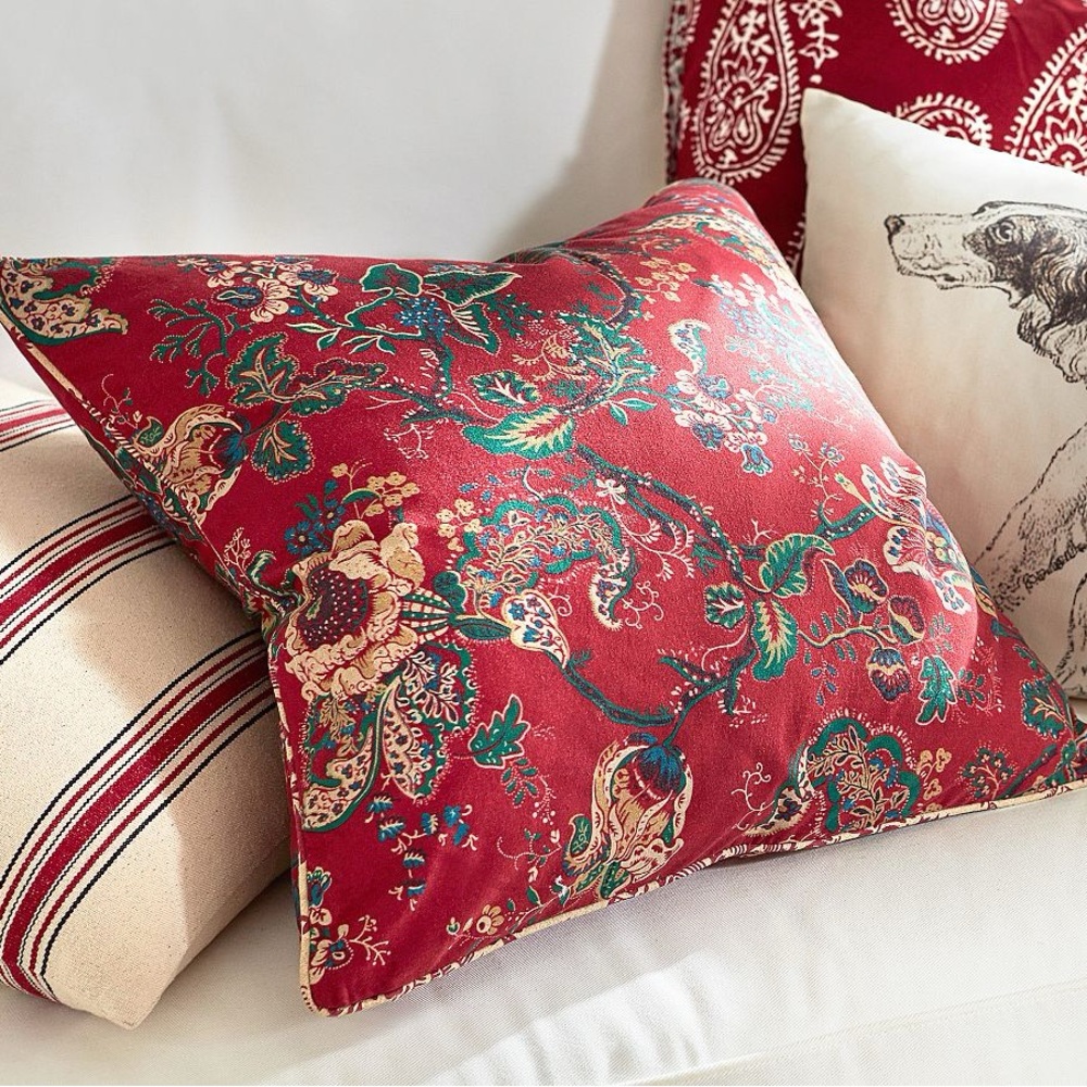New Pottery Barn Johanna Floral Printed Pillow Cover - Reds - 20” #1